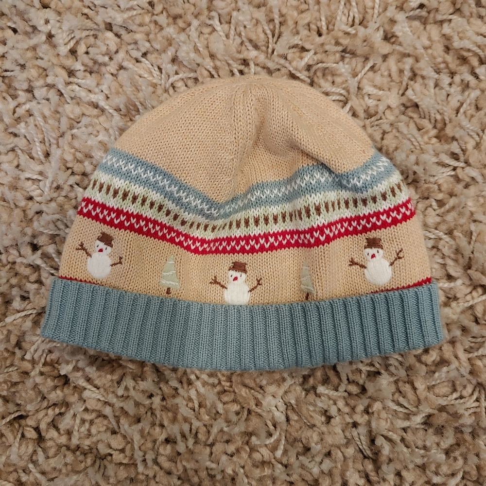 Janie and Jack Snowman Winter Hat Boys Girls Unisex Size 3-6 Months